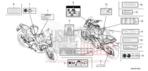 ETIQUETTE DE PRECAUTIONS NC750XDM de 2021